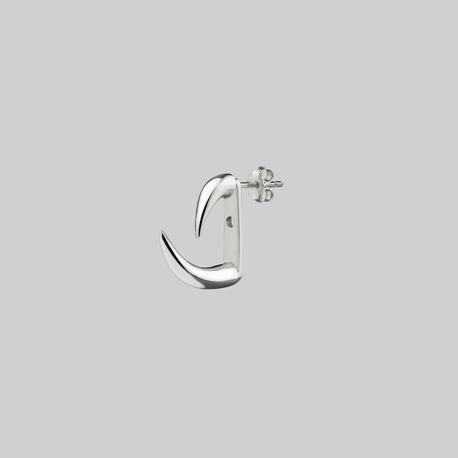 FAWN 2. Two Claw Talon Earrings - Silver single stud claw earring