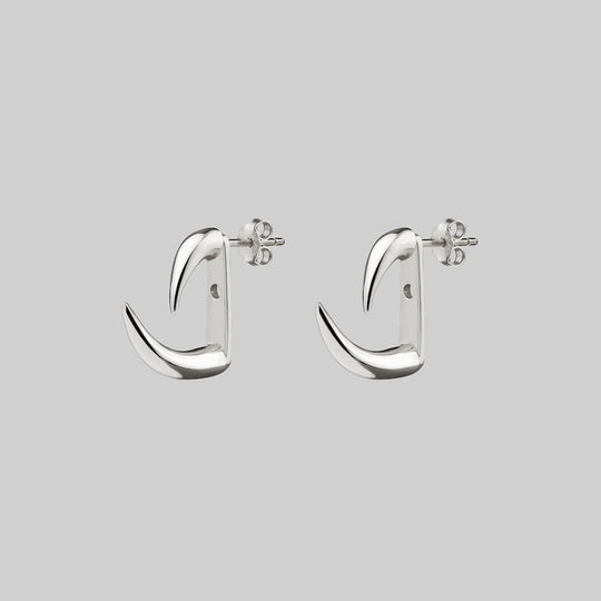 FAWN 2. Two Claw Talon Earrings - Silver