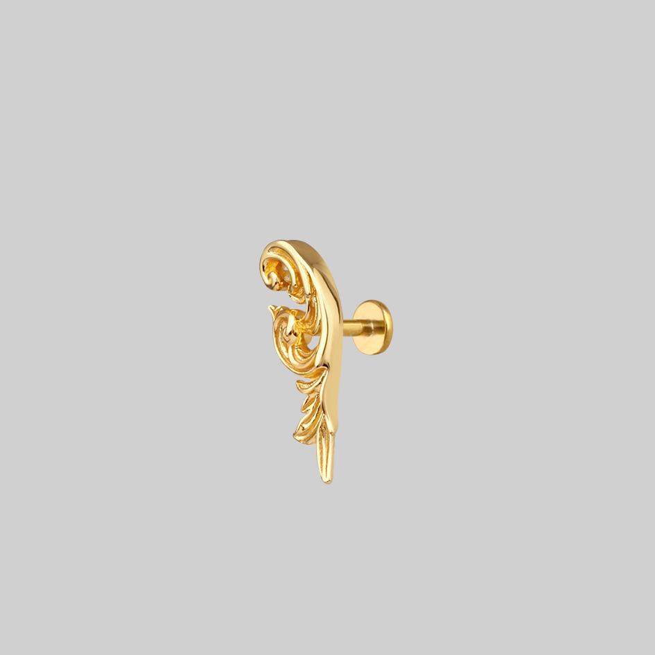 silver detailed swirl earring