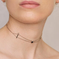 black heart choker necklace