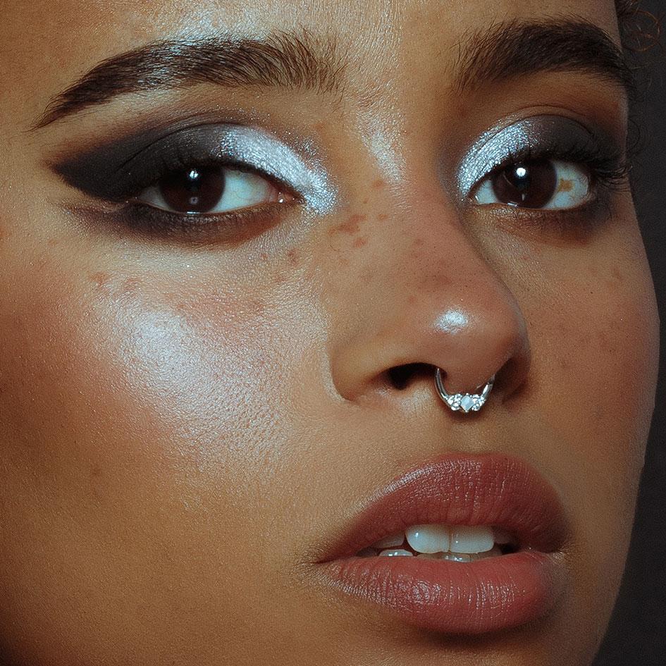 opal cluster septum nose ring