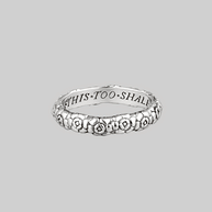 Silver posie ring floral with words inside