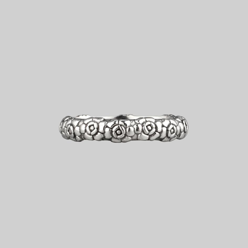 Serling silver posey ring