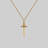 gold gothic dagger necklace