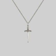 silver gothic dagger necklace