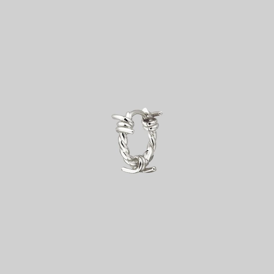 twisted barbed wire hoop earring