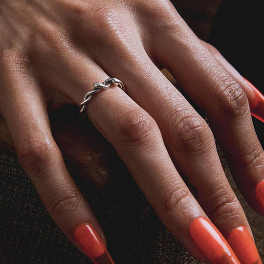 DEVISE. Double Headed Snake Twist Ring - Silver