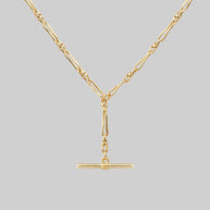 gold tbar chain necklace