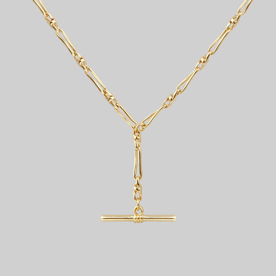 gold tbar chain necklace