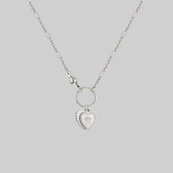 two heart necklace, sacred heart necklace silver
