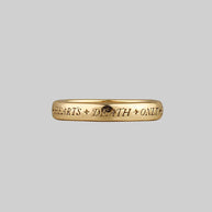gold posie ring gothic font