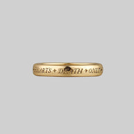 gold posie ring gothic font