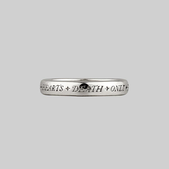 United Hearts Death Only Parts Posie Ring - Silver