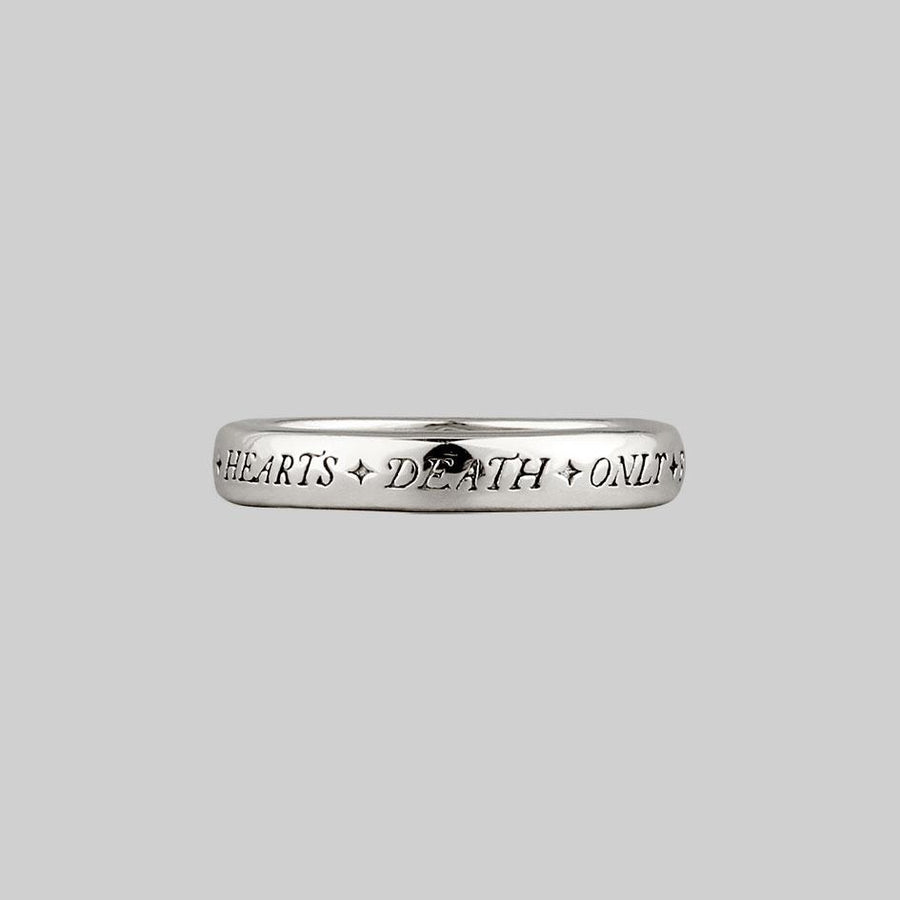 United Hearts Death Only Parts Posie Ring - Silver