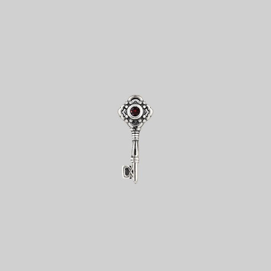 TWILIGHT. Skeleton Key Stud Earring - Silver
