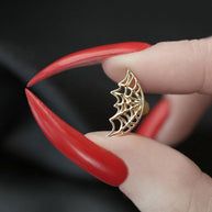 gold plated helix spider's web piercing
