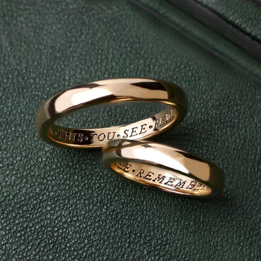 When This You See Remember Me Posie Ring - Gold gold ring with words, poem ring
