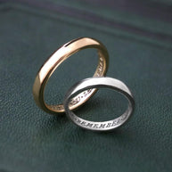 Sterling silver poem ring, band ring with words