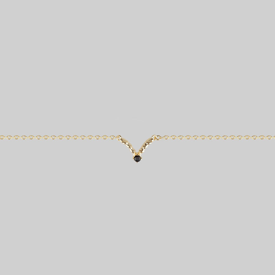 CUPID. Black Spinel Chevron Collar - Gold