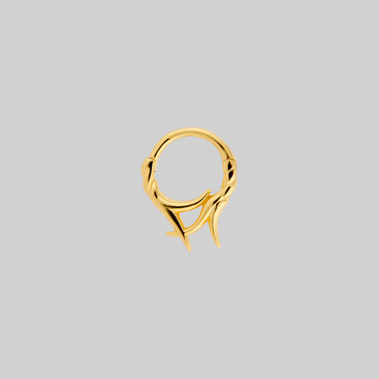 ABANDON. Intertwined Roots Septum Clicker Ring - Gold