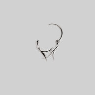 ABANDON. Intertwined Roots Septum Clicker Ring - Silver