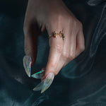 star blue abalone shell ring gold gothic
