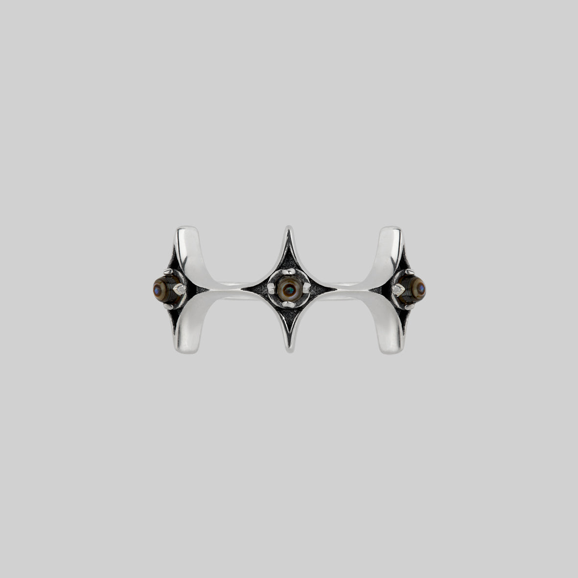 ☆nff☆ silver925 star glimmer ringsilver nff1 NOVA. Star Flare Opalite Ring - Silver – REGALROSE