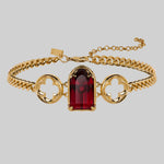18k gold gothic cathedral window crimson glass choker
