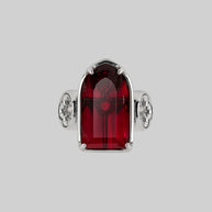 gothic cathedral window red glass ring silver arch 