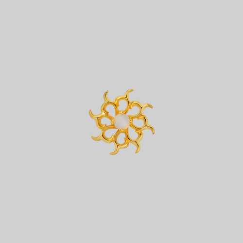 OPHELIA. Medieval Cross Stud Earring - Gold