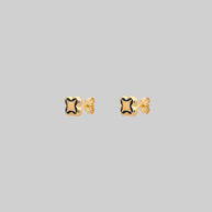 gold gothic enamel vintage earrings