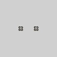 silver gothic tudor vintage style stud earrings