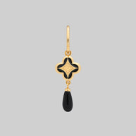 gold gothic enamel vintage single hoop earring