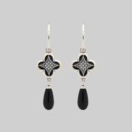 silver gothic vintage inspired hoop earrings