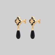 gold enamel vintage inspired earrings