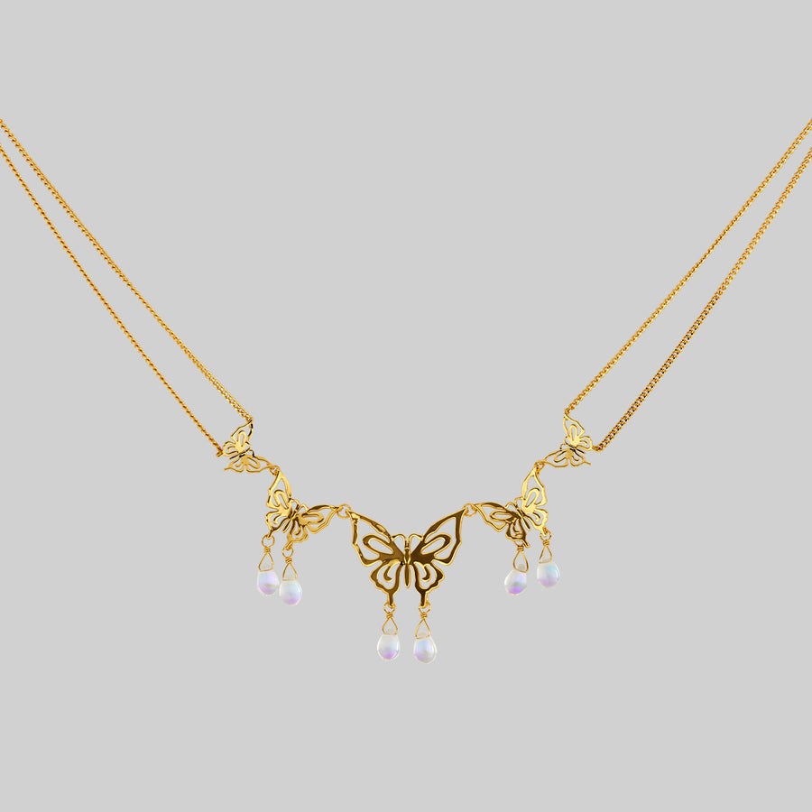gold butterfly charm necklace