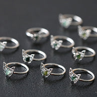 butterfly green gemstone ring