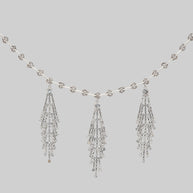 silver sparkle drop waterfall vintage inspired collar necklace