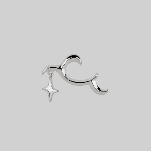 AMOR. Silver Rose Stem Stud Earring - Helix/Tragus
