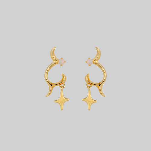 ZODIAC. Layered Moon Chain Choker - Gold