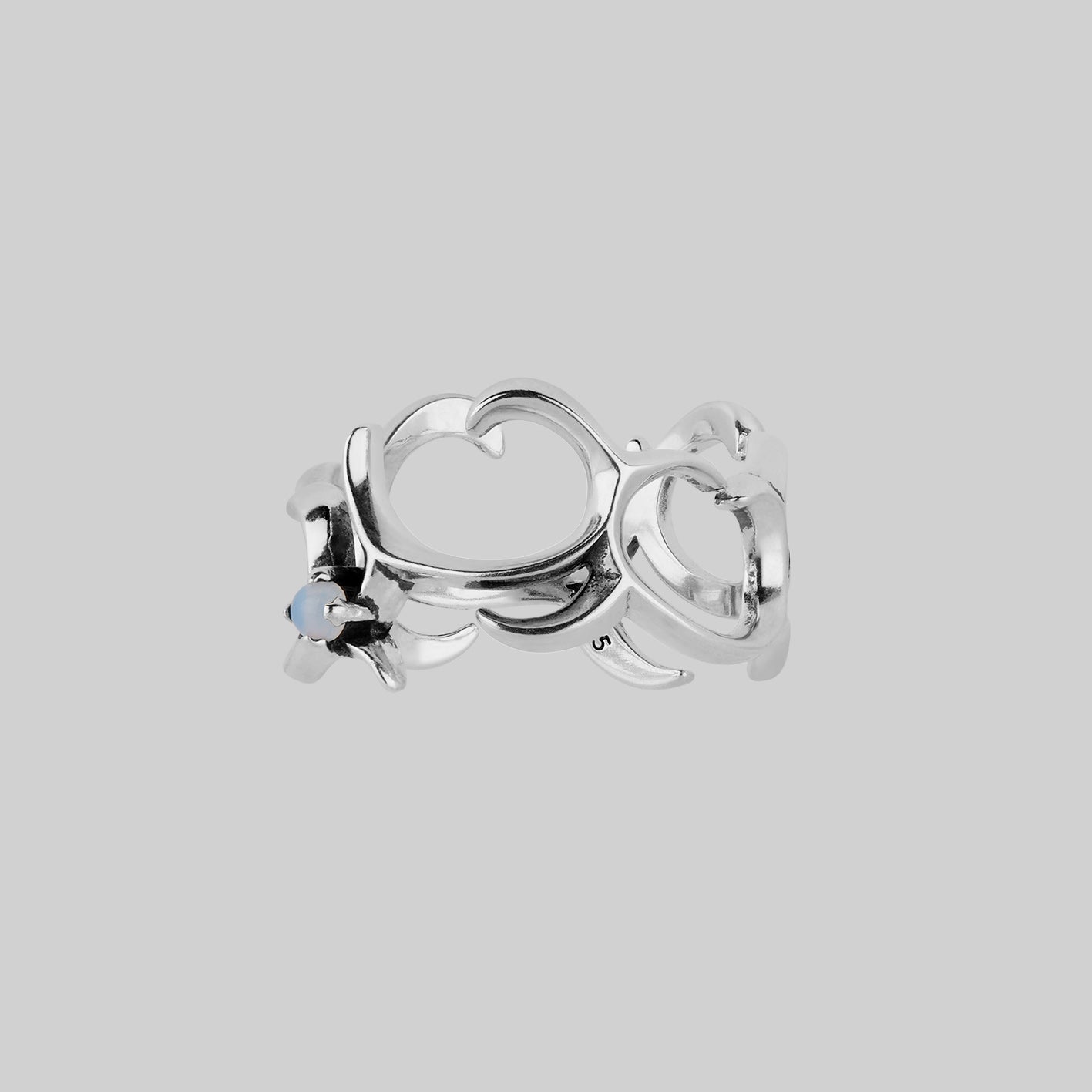 cosmic waves opalite ring silver