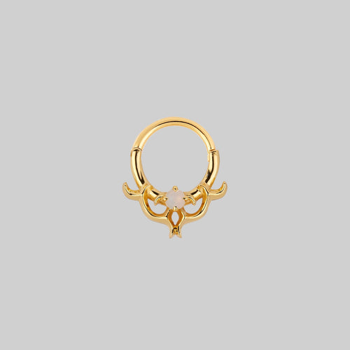 ABANDON. Intertwined Roots Septum Clicker Ring - Silver