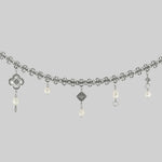 silver charm and freshwater pearl necklace