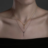 Gothic dagger necklace with black heart dainty alternative jewellery