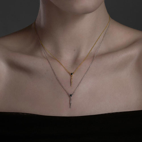 VALENTINA. Multi Heart Charm Clasp Necklace - Gold