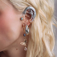 pearl and butterfly drop earrings