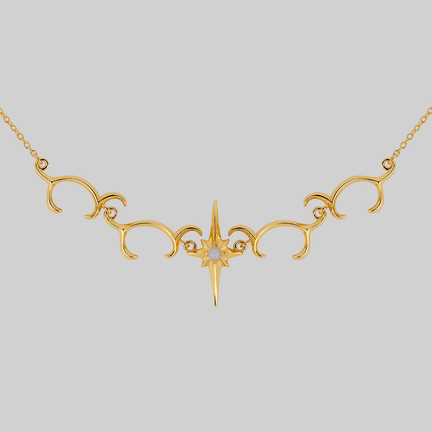 star and waves opalite necklace gold