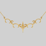 star and waves opalite necklace gold