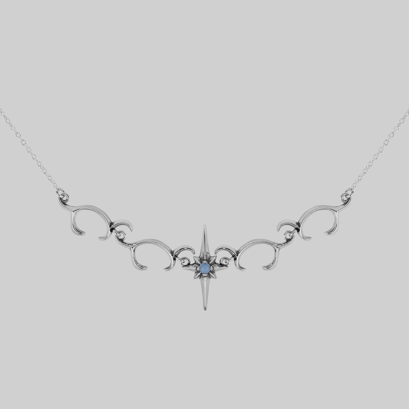 star and waves opalite necklace silver