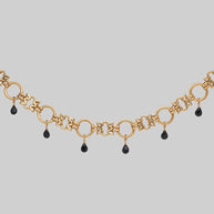 gold chunky black agate gothic necklace